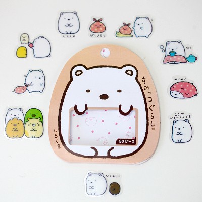 Sticker Summiko Gurashi Gói 55 Miếng PVC Trong Suốt Trang Trí Sổ Dễ Thương