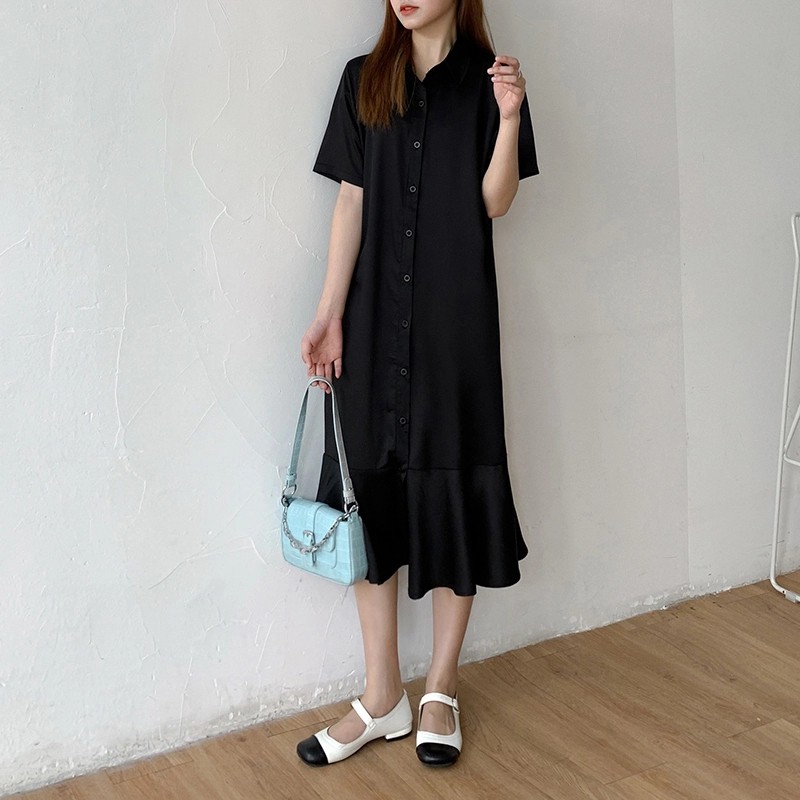 Váy Sơ Mi Đuôi Cá Buộc Nơ Eo siêu hot hit | BigBuy360 - bigbuy360.vn