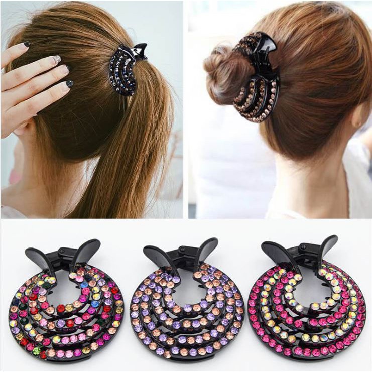 Kẹp tóc búi tròn đính đá thời trang Orin K875