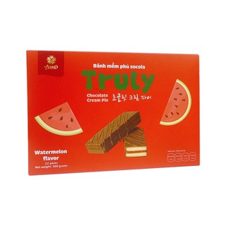 Bánh mềm phủ socola truly nhân kem dưa hấu/kem chuối hộp 300g