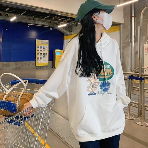 Áo Hoodie Tay Dài In Hình Cún Con Dễ Thương