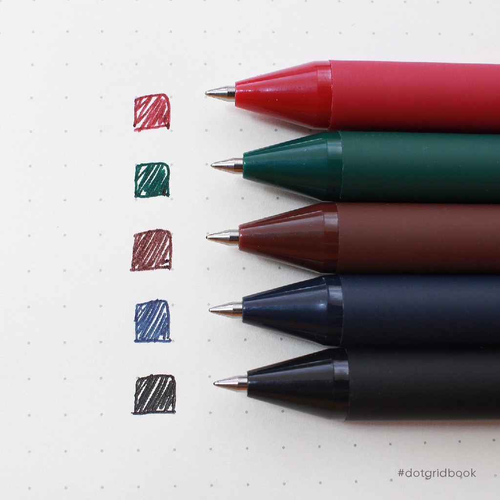 Ruột thay cho bút bi gel KACO PURE - Bộ 5 màu Retro ngòi 0.5mm