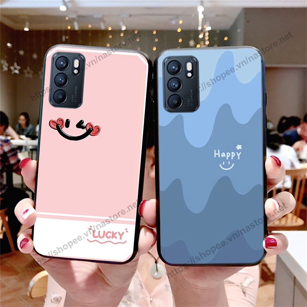 Ốp lưng Oppo Reno6 / Reno6 Z 5G / Reno 6 mặt cười, họa tiết caro đơn giản đẹp cute