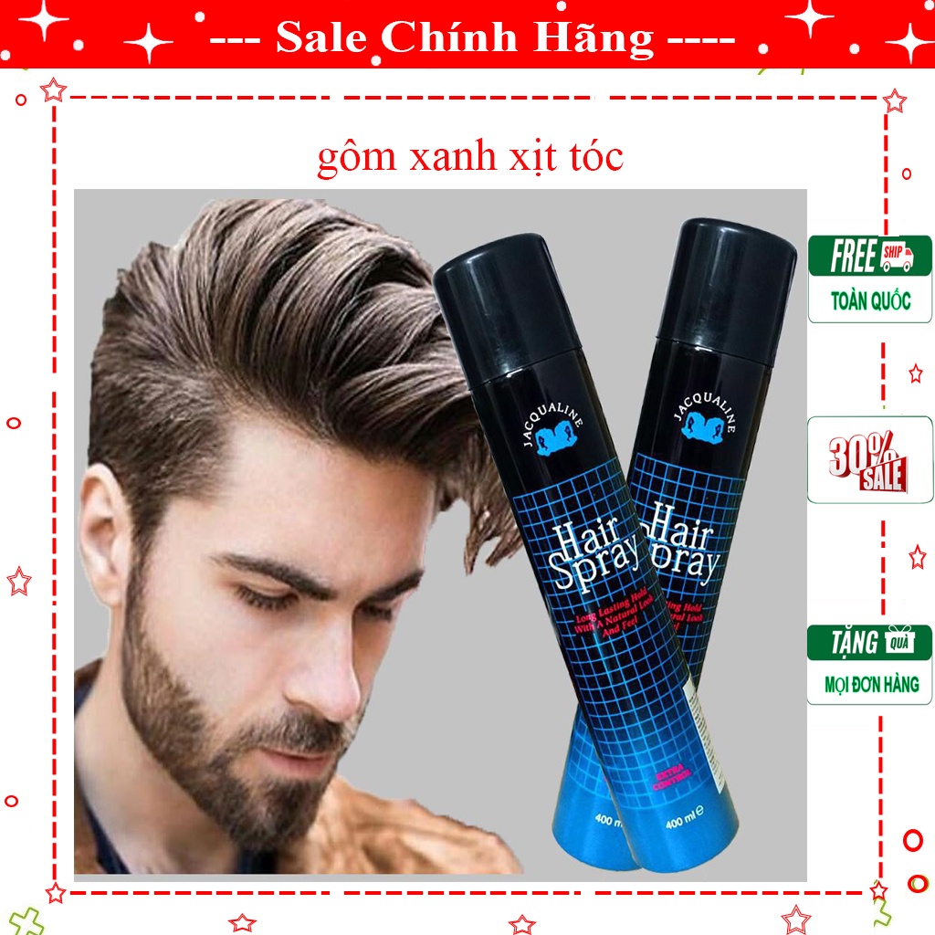 Gôm Tạo Kiểu Jacqualine Xanh Đen 400ml Giữ Nếp Tóc Bền Lâu Bóng Đẹp