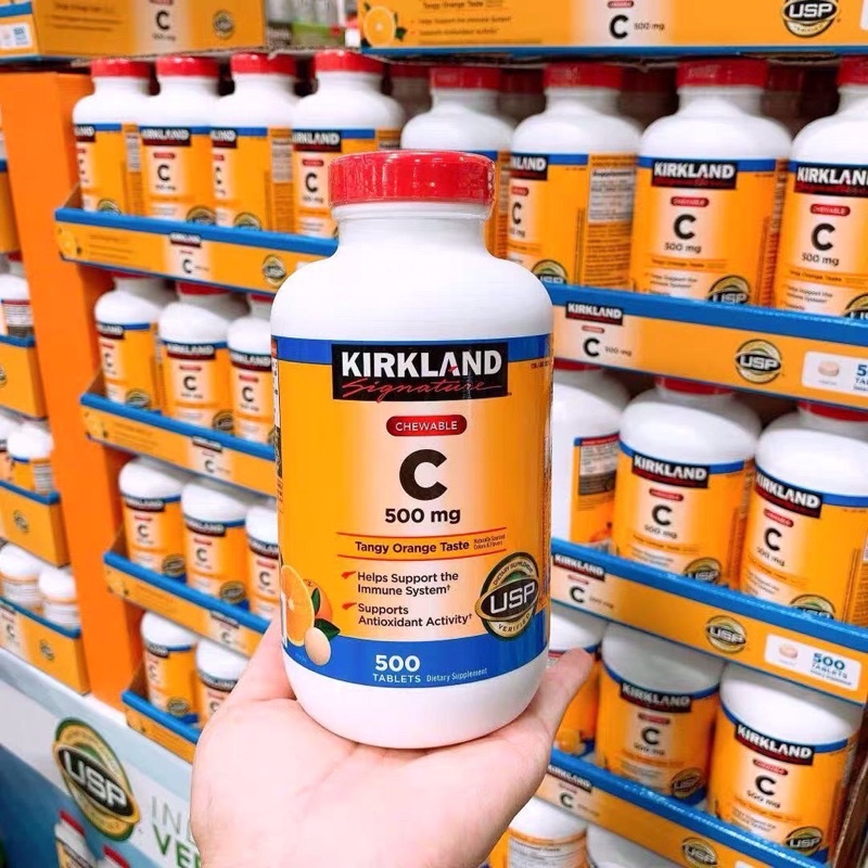 Viên ngậm Vitamin C 500mg Kirkland Hộp 500 viên [Mỹ]