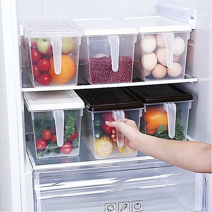Hộp Đựng Thực Phẩm Tủ Lạnh, Hộp Bảo Quản Hành Tỏi Rau Củ Có Móc Treo Dán Tường Tiện Lợi