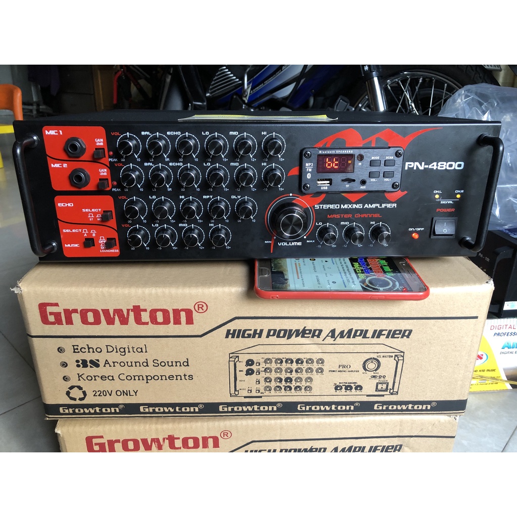 Amply Growton PN-4800 chạy 8 sò Cs 600W
