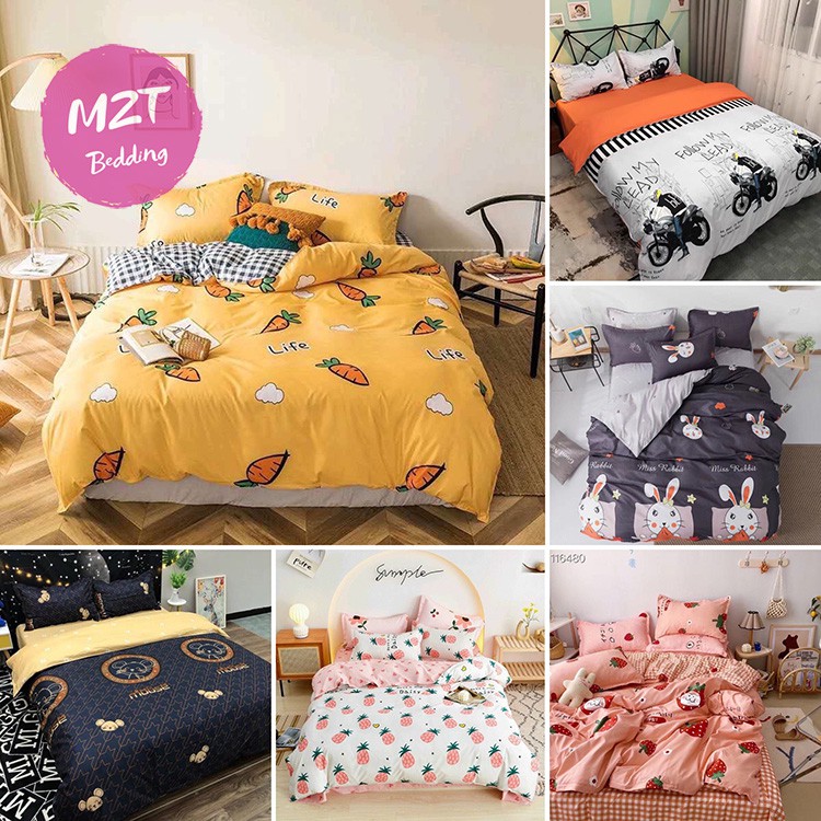 Bộ chăn ga gối sét hè Cotton Poly M2T Bedding nhập khẩu Hàn Quốc - Xả kho miễn phí bo chun drap ga giường