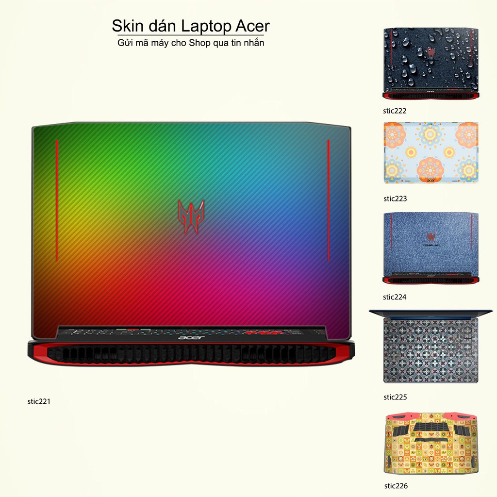 Skin dán Laptop Acer in hình Hoa văn sticker _nhiều mẫu 36 (inbox mã máy cho Shop)