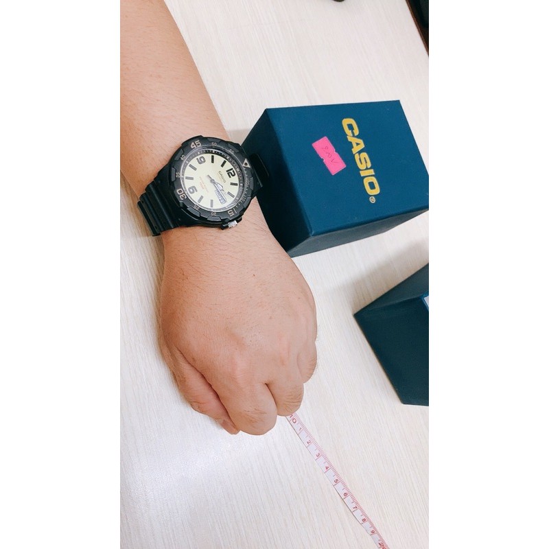 [New full box] - Đồng hồ kim Casio nam nữ MRW-200H-5BVDF dây nhựa - chống nước WR100M- Viền khung xoay hẹn giờ