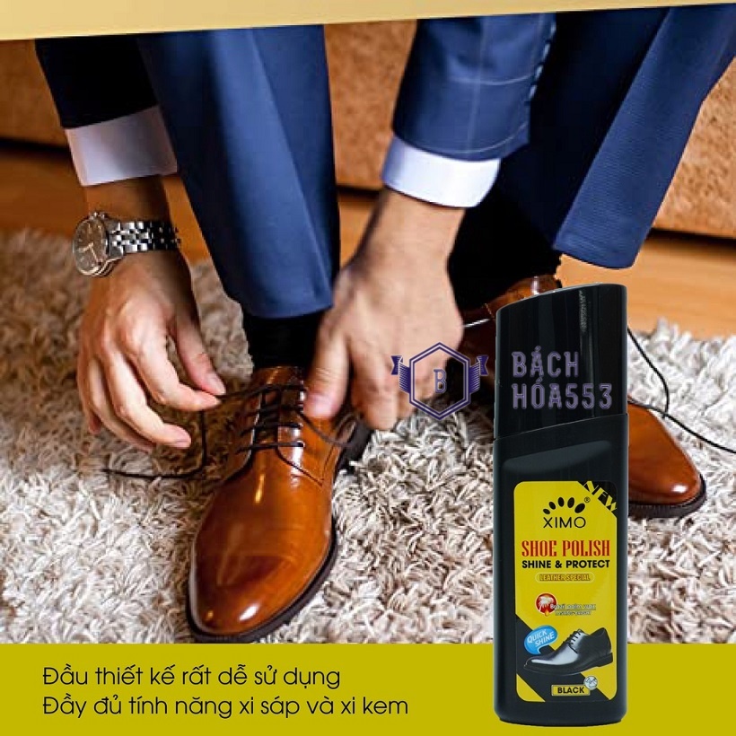 Xi nước đánh giày da, đồ da bổ sung màu và độ bóng Ximo Polish 75ml