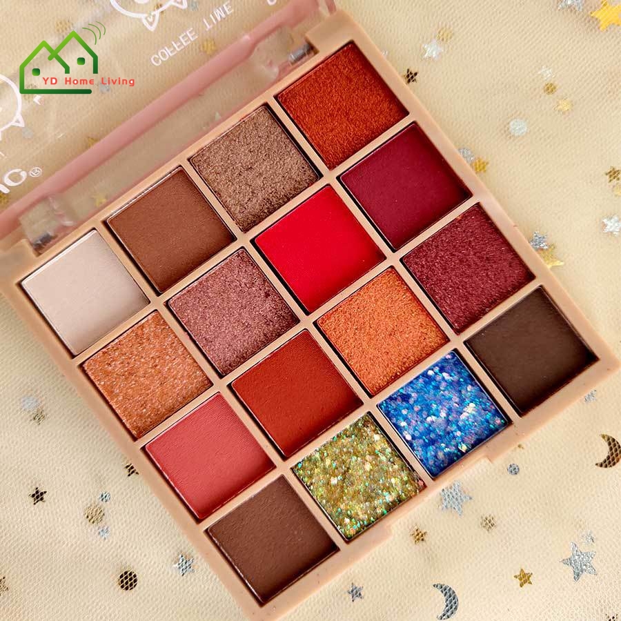 Bảng Phấn Mắt 16 Màu Ánh Kim Không Thấm Nước Siêu Đẹp