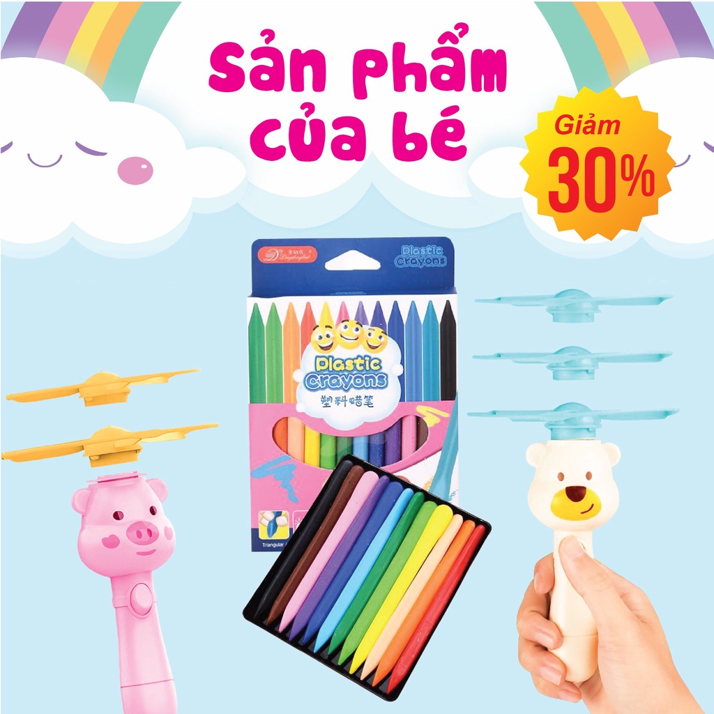 Màu hữu cơ sáp tự nhiên 12 bút và 24 bút tự nhiên không nem tay an toàn với trẻ nhỏ