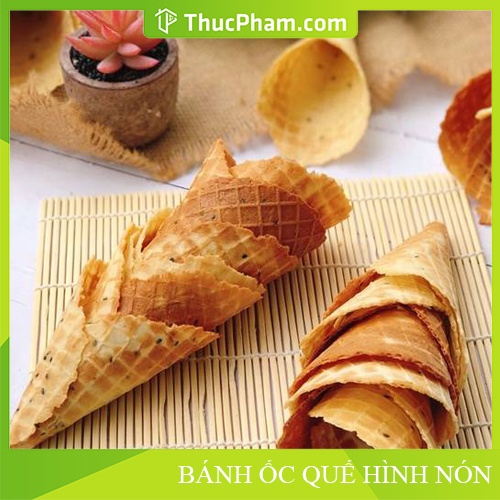 Bánh ốc quế thơm giòn đủ loại ăn kèm kem