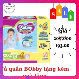 Tã quần bobby size XXXL 24 miếng tặng 6 miếng