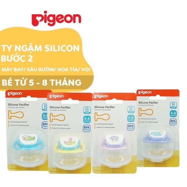 Ti giả / Ti ngậm Pigeon Silicon Siêu Mềm (có nắp đậy)