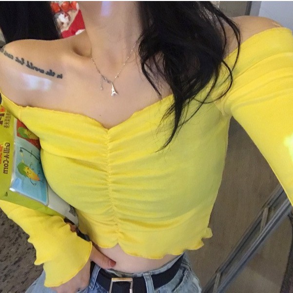 Áo Thun Gân Trễ Vai Nhà L Seoul | BigBuy360 - bigbuy360.vn