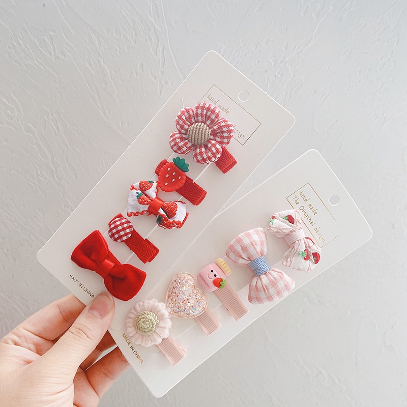 Set 5 kẹp tóc hình nơ nhiều màu sắc xinh xắn cho bé