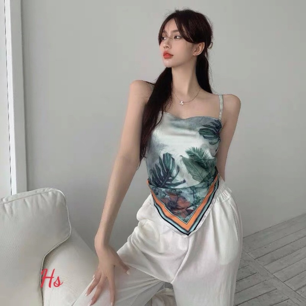 Áo yếm lụa thổ cẩm nữ hở lưng 2 dây đi biển có mút ngực dễ mặc thời trang hiện đại DUMISA AY01 | BigBuy360 - bigbuy360.vn