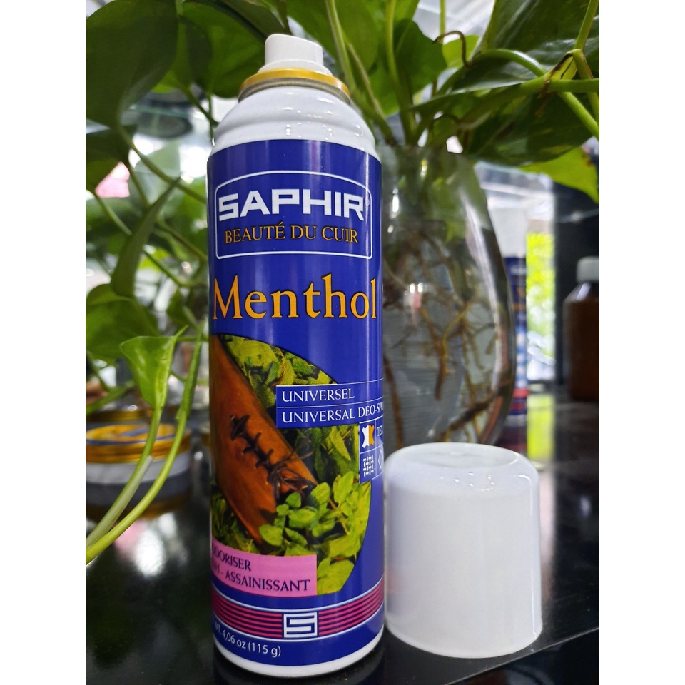 Xịt khử mùi hôi giày hương bạc hà Saphir Menthol 200ml