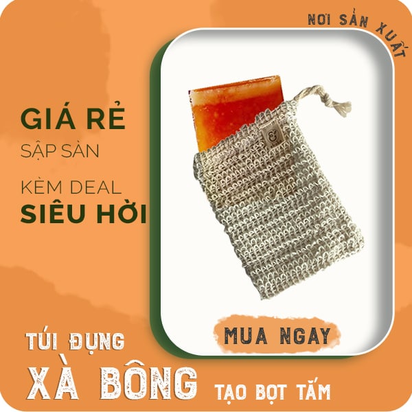 [CAO CẤP] BÔNG TẮM KIÊM TÚI ĐỰNG XÀ BÔNG TẠO BỌT TIỆN LỢI - QUÊ MỘT CỤC