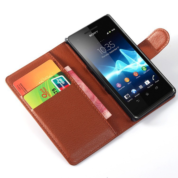 Bao da điện thoại kiêm ví tiền độc đáo với nhiều ngăn tiện dụng cho Sony Xperia Z3 Compact / Z3 mini