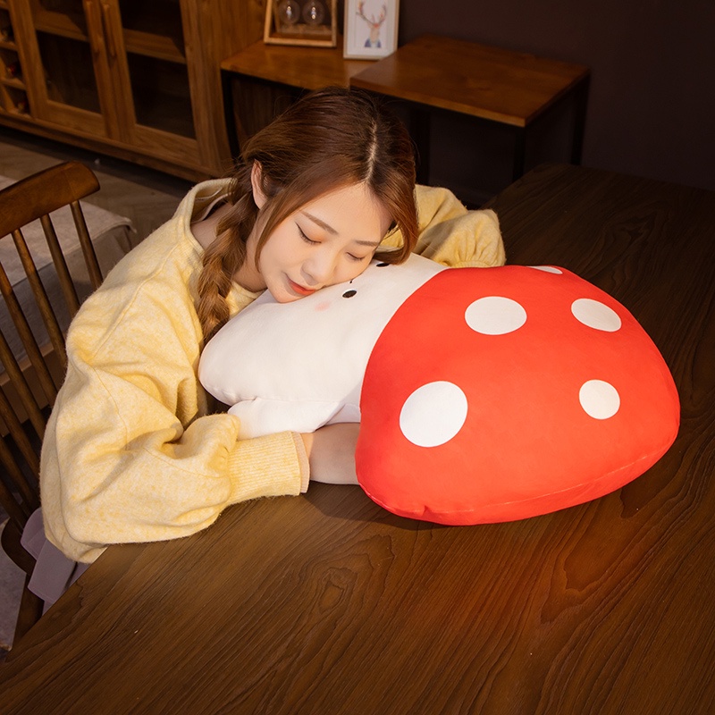 Siêu Dễ Thương!Gối Nhồi Bông Mềm Mại Hình Cây Nấm Sáng Tạo Trang Trí Ghế Sofa
