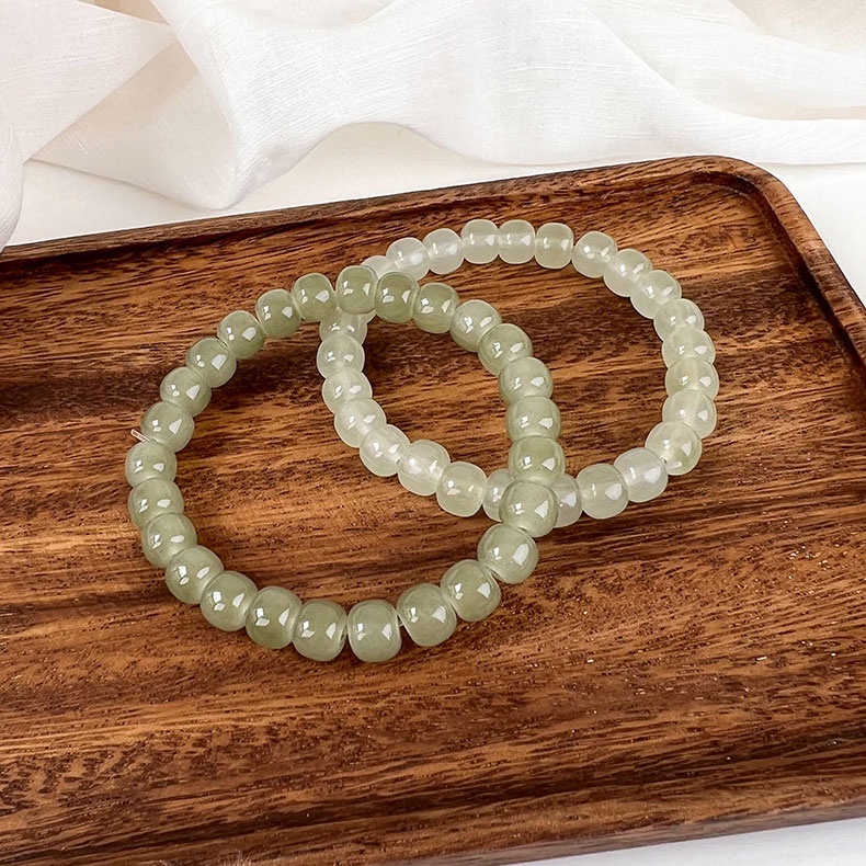 XiaoboACC Vòng Tay Chuỗi Hạt Đá Co Giãn Tùy Chọn Màu Sắc Thời Trang Hàn Quốc