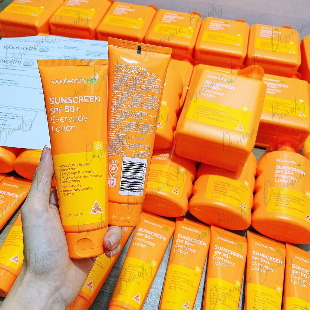 Kem chống nắng Woolworths everyday sunscreen spf 50+ 100ml - 500ml - 1l của Úc