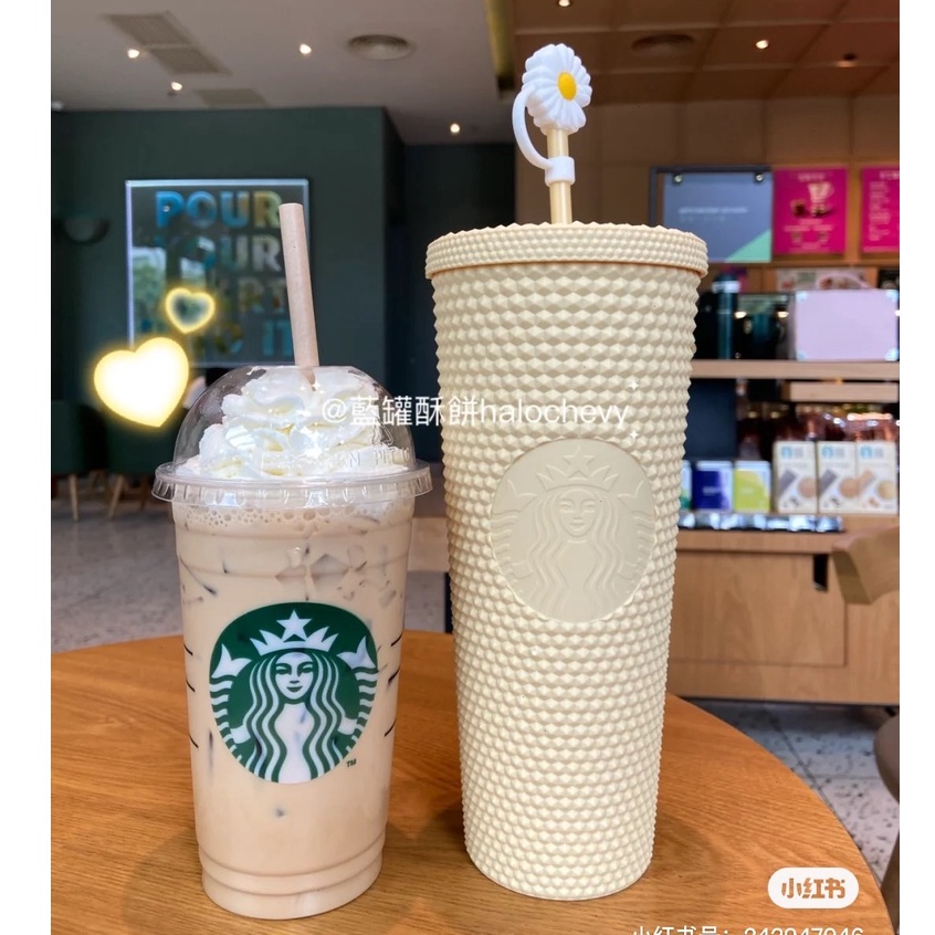 ❤Hot] ins Cốc Uống Nước Starbucks Màu Bạc Họa Tiết Kim Cương Lấp Lánh Sầu Riêng Có Thể Tái Sử Dụng