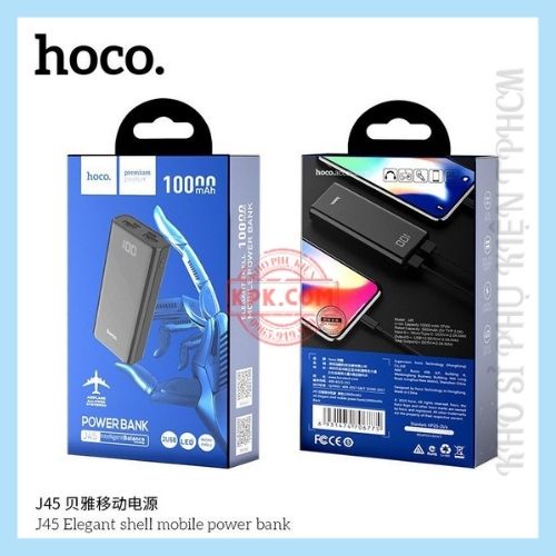 Sạc dự phòng Hoco J45 - Pin Dự Phòng Có Đèn Led Thông Báo - Dung Lượng 10000 mAh