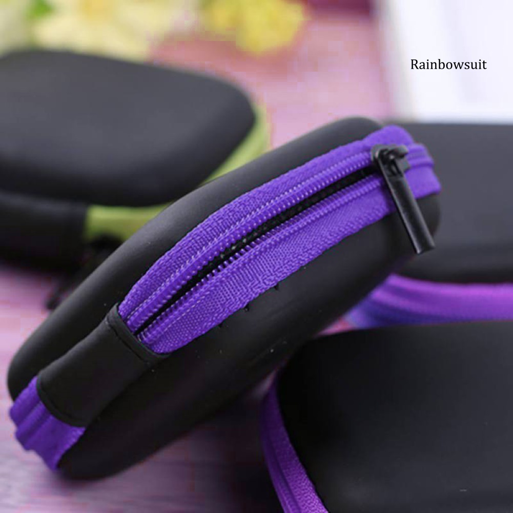 Túi đựng tai nghe / dây cáp hình vuông mini có khóa kéo cao cấp tiện dụng