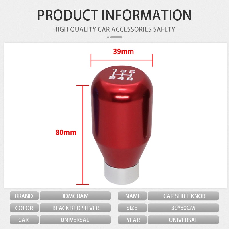 Núm Gạt Cần Số Xe Hơi 5 Tốc Độ Bằng Hợp Kim Nhôm Bảo vệ an toàn Đầu cần số  Ô Tô Thông Dụng Núm gạt cần số Thông Dụng xe hơi Núm bọc cần số xe hơi  trang trí phụ kiện nội thất ô tô