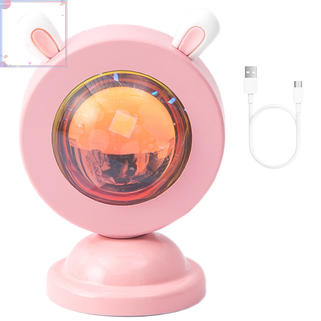 Đèn LED chiếu hình trang sức hình tai thỏ hoàng hôn trong phòng ngủ