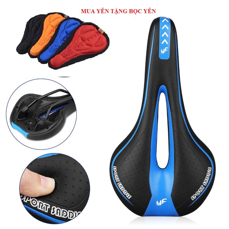 Yên xe đạp,Yên xe đạp thể thao siêu êm Tặng kèm Bọc yên 3D Hãng SPORT SADDLE Cao Cấp