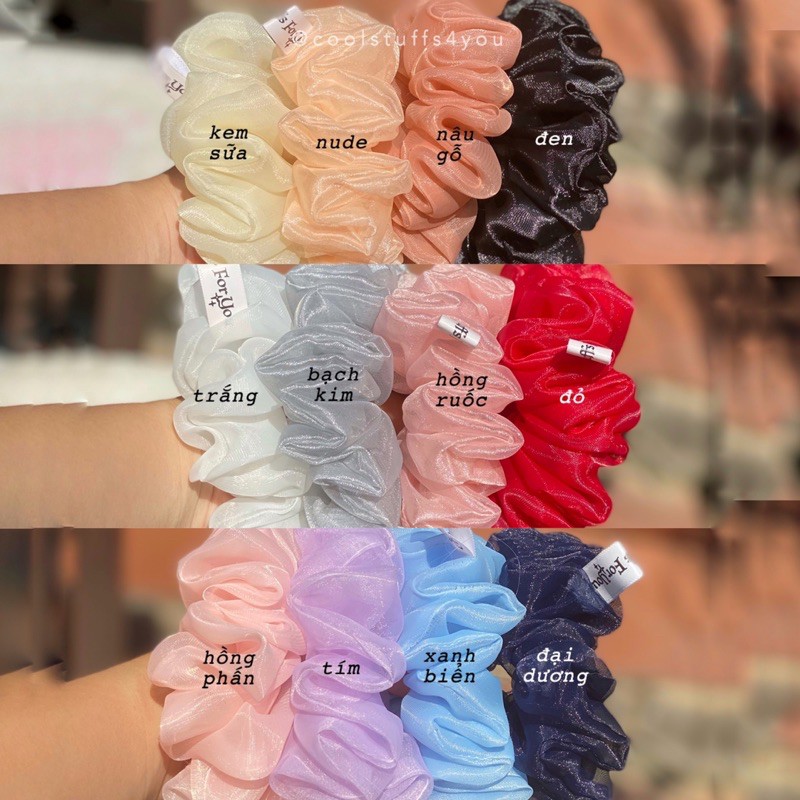 [Mã SKAMPUSH9 giảm 10% đơn 200K] Đồ buộc tóc scrunchies voan phồng nhiều màu✨