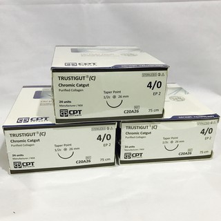 Chỉ phẫu thuật Trustigut C (Catgut Chromic) CPT Carelon số 4