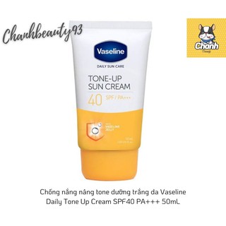 Chống nắng nâng tone dưỡng trắng da Vaseline Daily Tone Up Cream SPF40 PA+++ 50mL