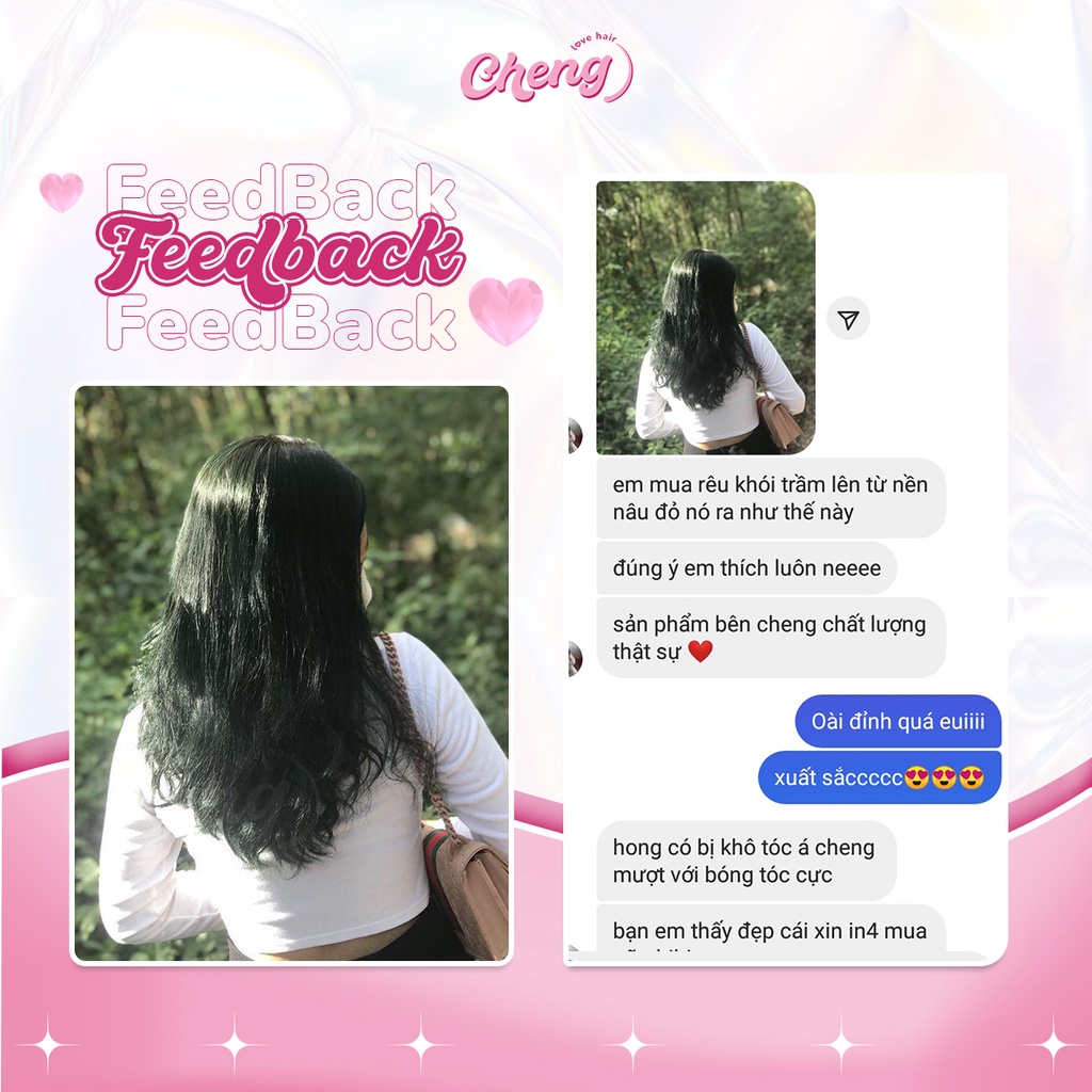 Thuốc nhuộm tóc RÊU KHÓI TRẦM không cần thuốc tẩy tóc Chenglovehairs, Chenglovehair
