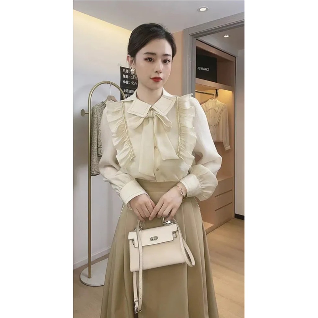 Set sơ mi chân váy dài cho giáo viên, công sở SV002