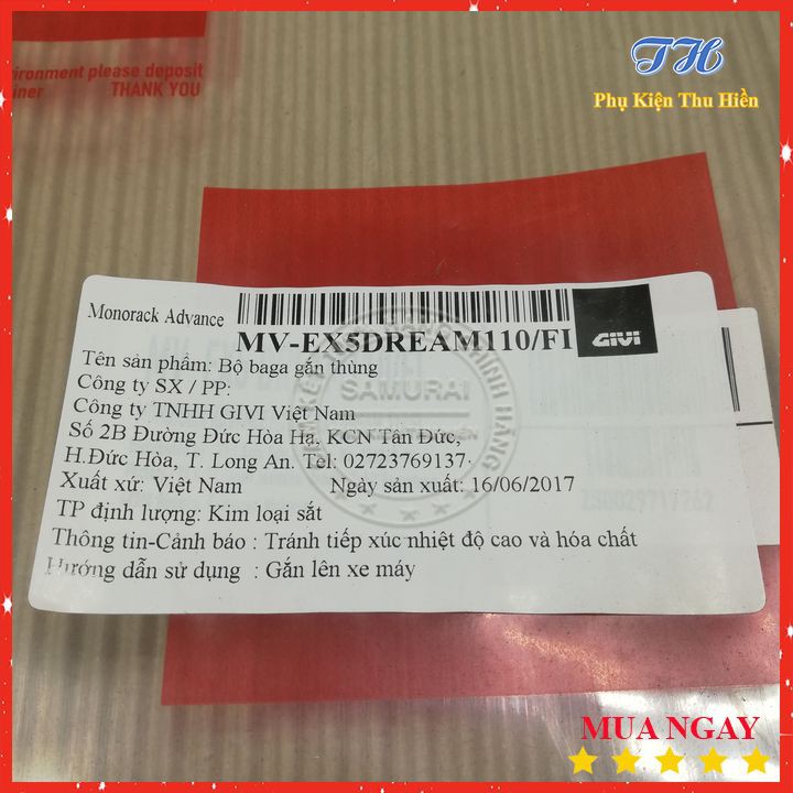 Baga Sau Givi Cho Xe Honda Ex5 Dream 110 / FI