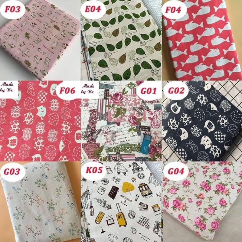 Vải làm DIY, QUILTING hoạ tiết xinh xắn dễ thương, vintage ( mua 5 tặng 1)