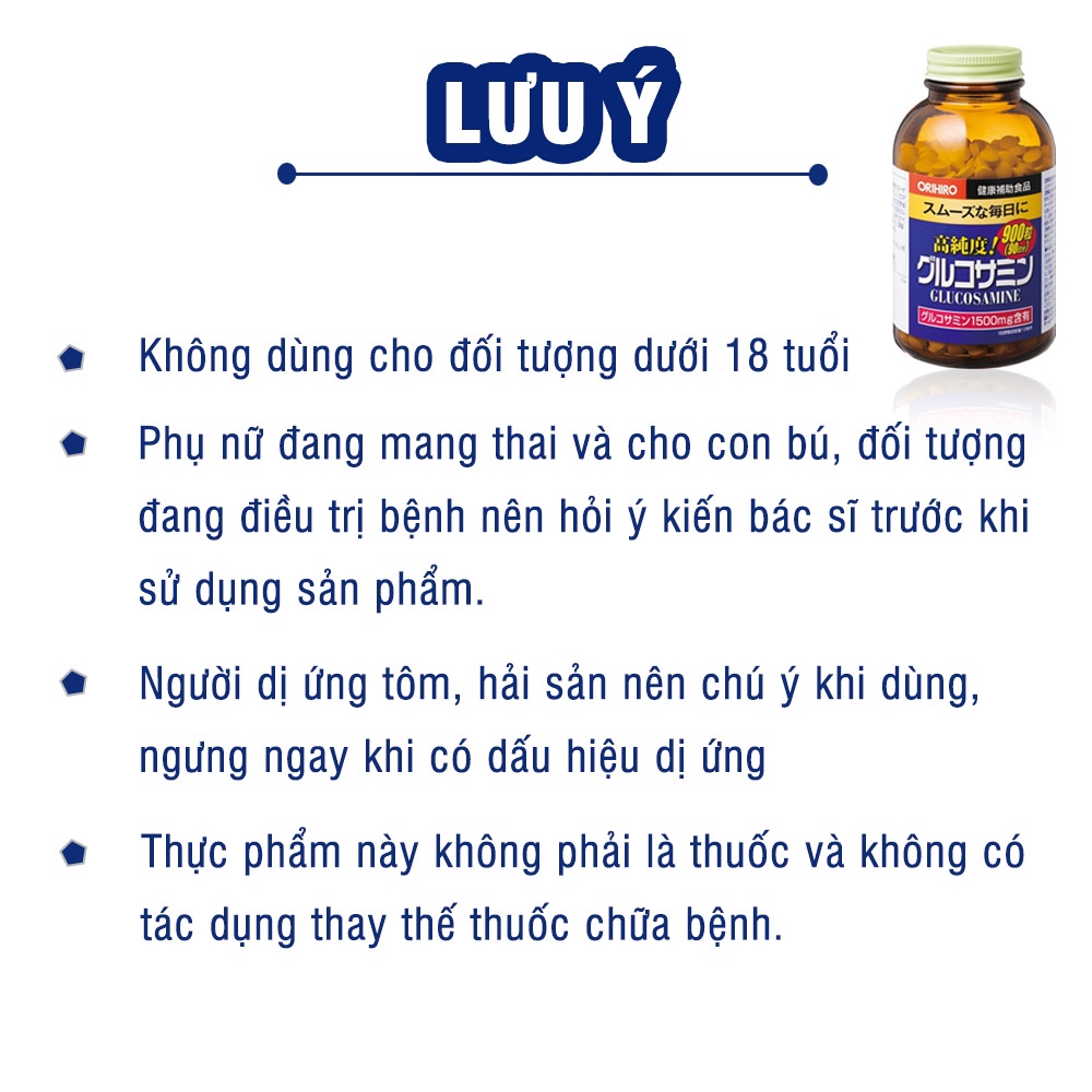 Viên xương khớp Glucosamine ORIHIRO Nhật Bản giảm đau xương khớp 950 viên, tăng cường sụn khớp, canxi, tránh loãng xương