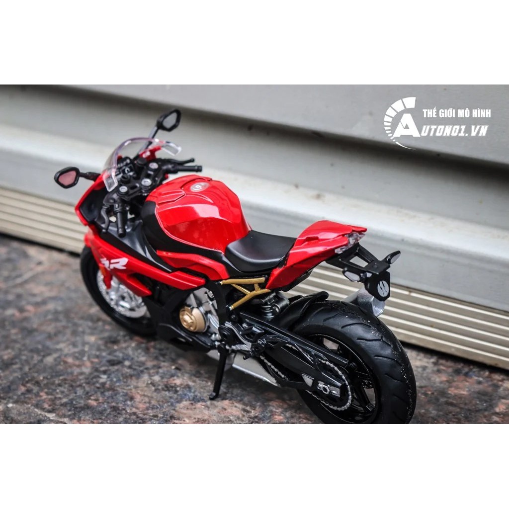 MÔ HÌNH BMW S1000 S1000RR 2020 BLACK RED 1:12 HUAYI ALLOY 7066