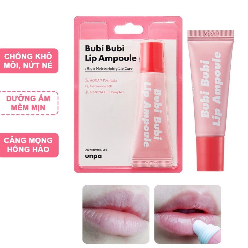 Tinh Chất Dưỡng Môi Căng Mọng Và Dưỡng Ẩm Sâu Unpa Bubi Bubi Lip Ampoule 10g