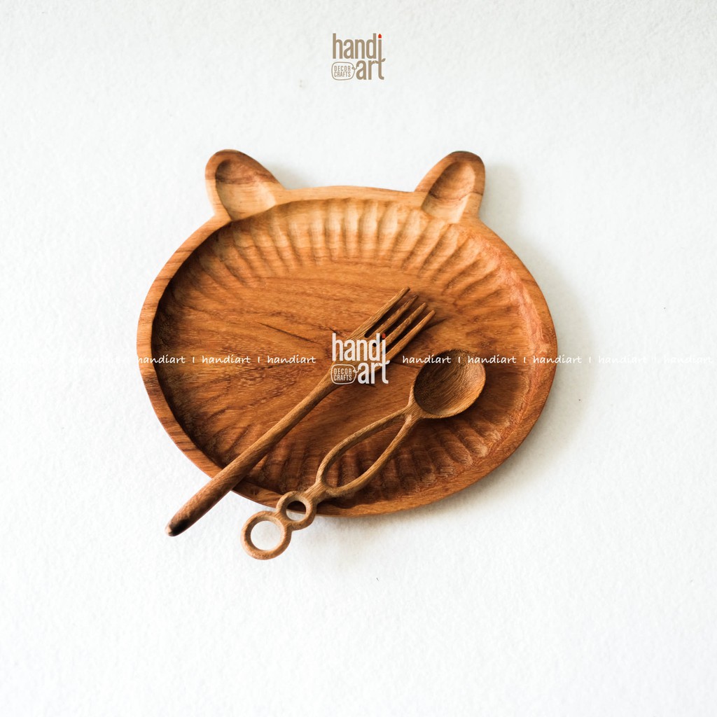 Khay gỗ hình mặt con mèo