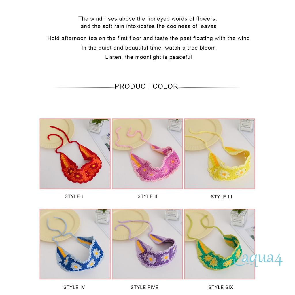 Băng Đô Cài Tóc Đan Móc Xù Màu Trơn / Hoa Rỗng Kiểu Vintage Cho Tuổi Teen