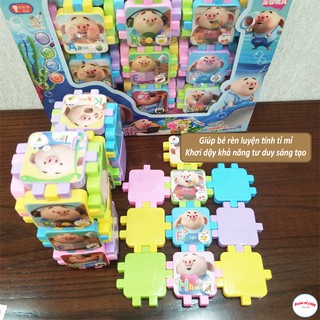 Bộ đồ chơi lắp ráp hình vuông kèm chữ cái - 00115