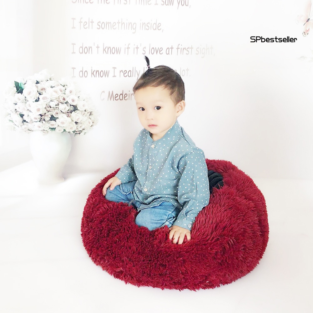 Giường Ngủ Hình Tròn Bằng Vải Bông Giữ Ấm Mùa Đông Cho Thú Cưng