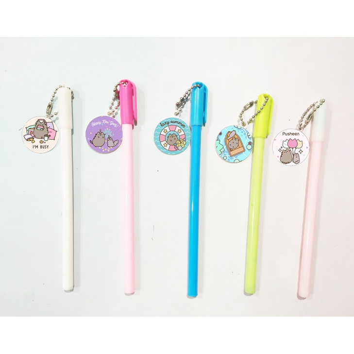 Bút pusheen kèm dây treo BMCI7 bút cute dễ thương thần tượng idol hoạt hình